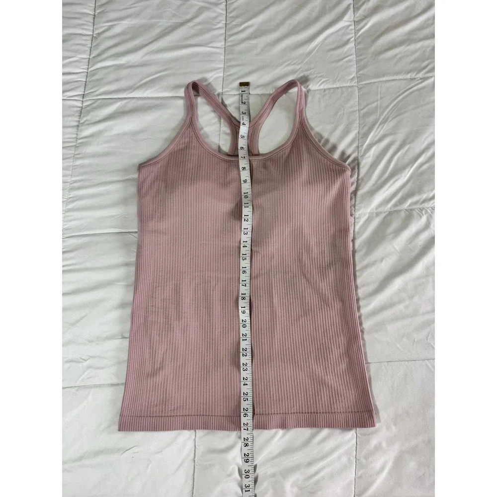 Lululemon Ebb to Street Tank Top Size 12 Pink Haze Built In Bra B/C Yoga EUC